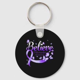Fibromyalgia Awareness Butterfly  Key Ring