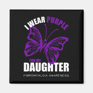 Fibromyalgia Awareness Butterfly Purple Ribbon 1  Magnet
