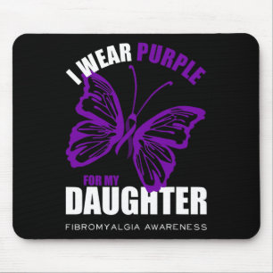 Fibromyalgia Awareness Butterfly Purple Ribbon Mouse Pad