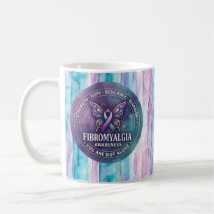 Fibromyalgia Awareness Butterfly Ribbon Coffee Mug