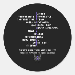 Fibromyalgia Awareness Chronic Illness Gift  Classic Round Sticker