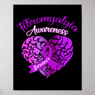Fibromyalgia Awareness Chronic Pain Women Warrior Poster