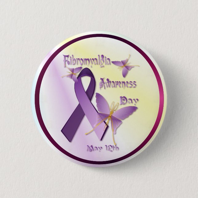Fibromyalgia Awareness Day Button (Front)