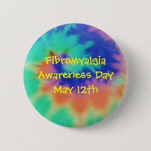 Fibromyalgia, Awareness Day, May 12th-Button 6 Cm Round Badge