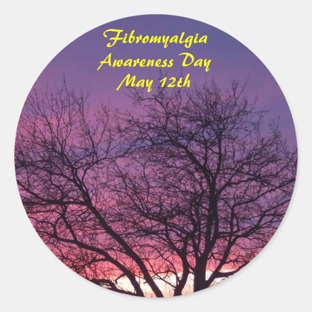 Fibromyalgia Awareness Day, May 12th Classic Round Sticker (Front)