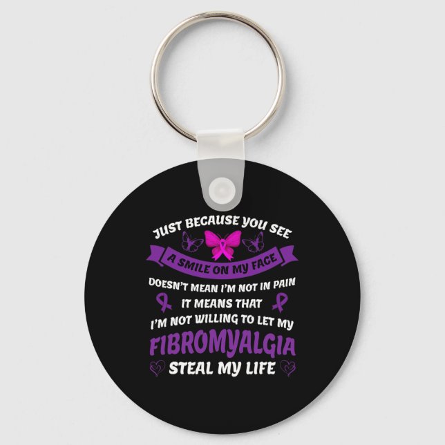 Fibromyalgia Awareness - Fibromyalgia Pain Awarene Key Ring (Front)