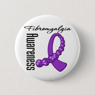 Fibromyalgia Awareness Gemstone Ribbon 6 Cm Round Badge