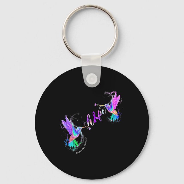 Fibromyalgia Awareness Hope Suicide Prevention  Key Ring (Front)