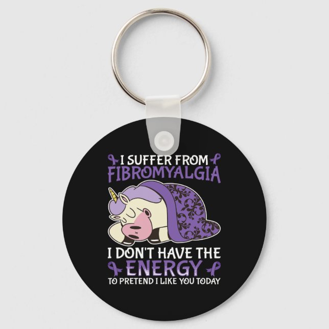 Fibromyalgia Awareness  Key Ring (Front)