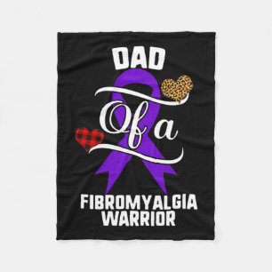 Fibromyalgia Awareness Leopard Buffalo Plaid Famil Fleece Blanket