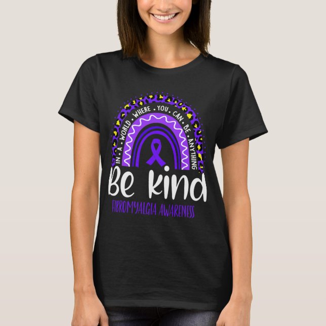 Fibromyalgia Awareness Leopard Rainbow Choose Kind T-Shirt (Front)