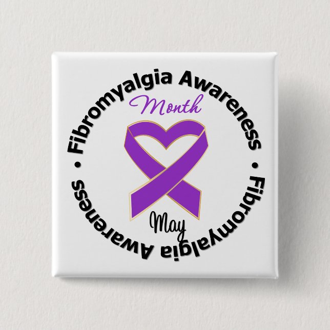 Fibromyalgia Awareness Month 15 Cm Square Badge (Front)