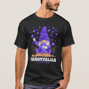 Fibromyalgia Awareness Month Purple Ribbon Gnome T-Shirt