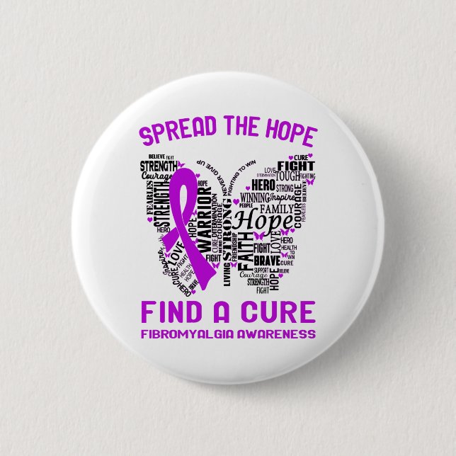 Fibromyalgia Awareness Month Ribbon Gifts 6 Cm Round Badge (Front)