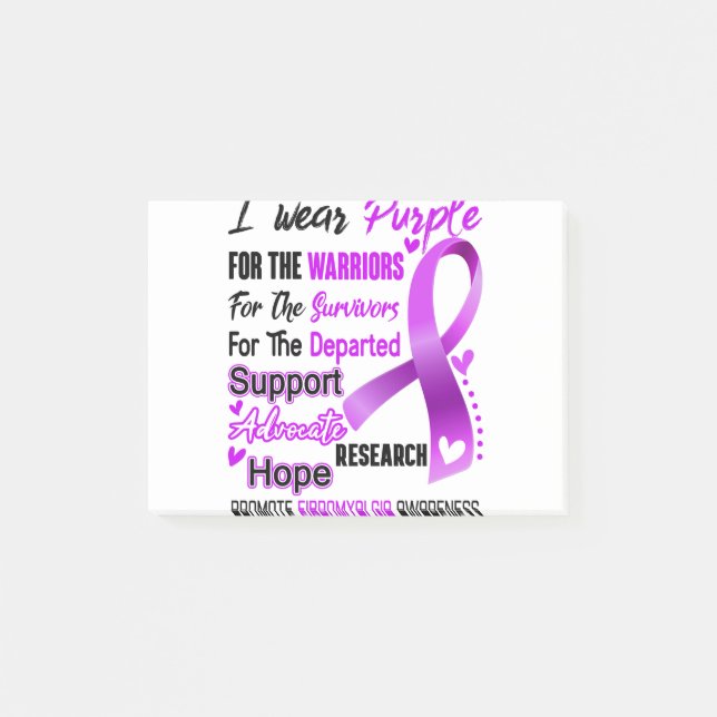 Fibromyalgia Awareness Month Ribbon Gifts Post-it Notes (Front)
