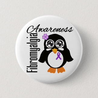 Fibromyalgia Awareness Penguin 6 Cm Round Badge