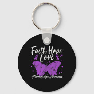 Fibromyalgia Awareness Purple Butterfly Fibro Warr Key Ring