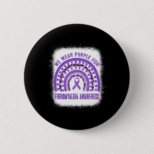 Fibromyalgia Awareness Purple Ribbon Rainbow 6 Cm Round Badge