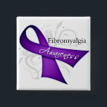 Fibromyalgia Awareness Ribbon 15 Cm Square Badge<br><div class="desc">Wearing or displaying your cause on shirts and gifts is a great way to get you and others talking about the importance of advocacy.  Copyright © by CancerApparel.Com</div>