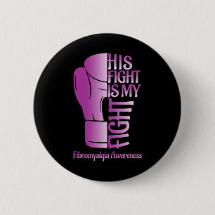 Fibromyalgia Awareness Ribbon Boxing Gloves Fibro 6 Cm Round Badge
