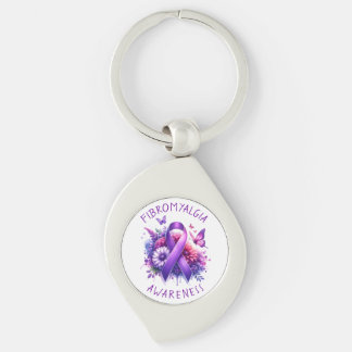 Fibromyalgia Awareness Ribbon Key Ring