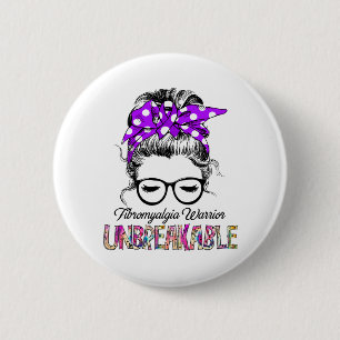 Fibromyalgia Awareness Ribbon Support Gifts 6 Cm Round Badge