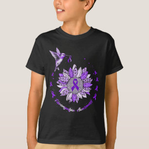 Fibromyalgia Awareness Sunflower Hummingbird Ribbo T-Shirt
