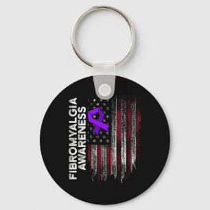 Fibromyalgia Awareness Survivor Proud Warrior 11  Key Ring