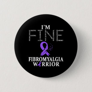 Fibromyalgia Awareness Warrior Support Purple Ribb 6 Cm Round Badge