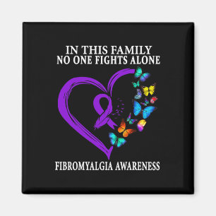 Fibromyalgia Awareness Warrior Support Purple Ribb Magnet