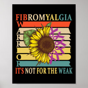 Fibromyalgia Awareness Warrior Support Purple Ribb Poster