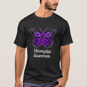 Fibromyalgia Awareness Warrior Support Purple Ribb T-Shirt