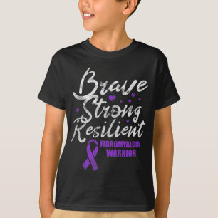 Fibromyalgia Brave Strong Resilient Fibro Awarenes T-Shirt