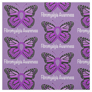 Fibromyalgia Butterfly Awareness Ribbon Fabric