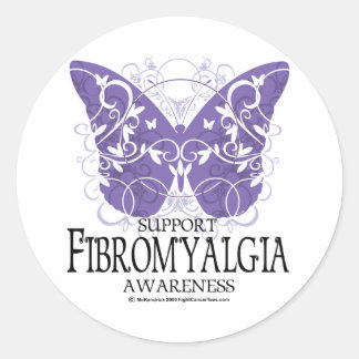 Fibromyalgia Butterfly Classic Round Sticker
