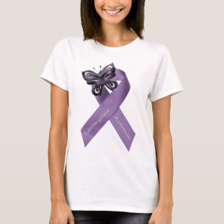 Fibromyalgia Butterfly Ribbon Clothing T-Shirt