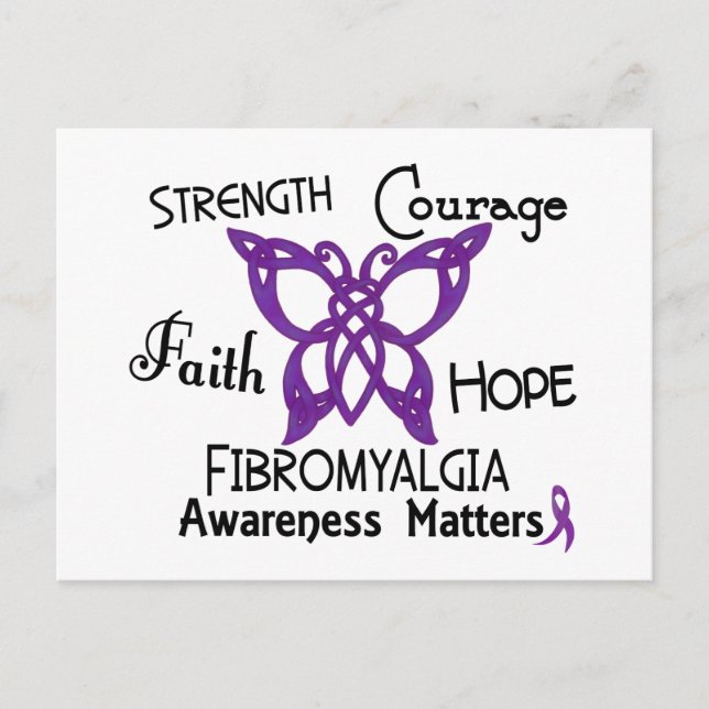 Fibromyalgia Celtic Butterfly 3 Postcard (Front)