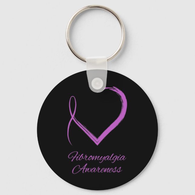 Fibromyalgia Heart Fibromyalgia Awareness  Key Ring (Front)