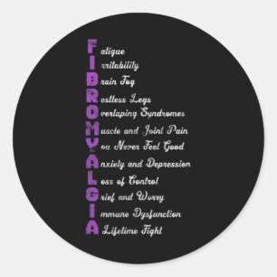Fibromyalgia Meaning Chronic Pain Fibro Fibromyosi Classic Round Sticker