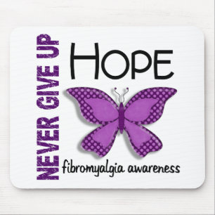 Fibromyalgia Never Give Up Hope Butterfly 4.1 Mouse Pad