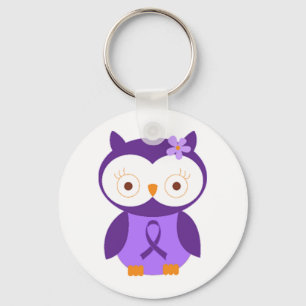 Fibromyalgia Owl Key Ring