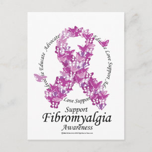 Fibromyalgia Ribbon of Butterflies Postcard