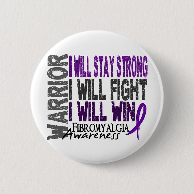 Fibromyalgia Warrior 6 Cm Round Badge (Front)
