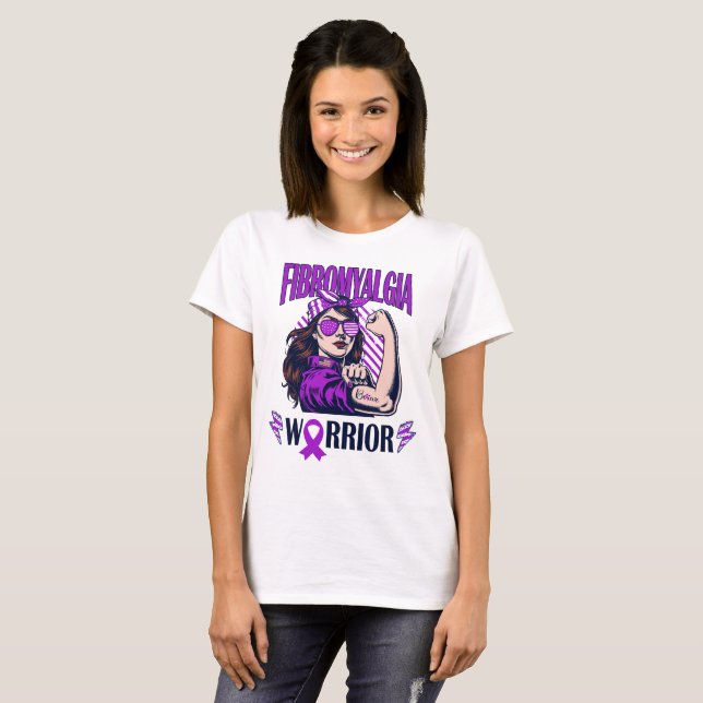 Fibromyalgia Warrior Believe and Fight T-Shirt (Front Full)