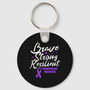Fibromyalgia Warrior Brave Strong Resilient Fibro  Key Ring