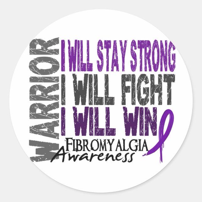 Fibromyalgia Warrior Classic Round Sticker (Front)