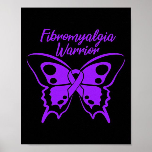Fibromyalgia Warrior Fibro Awareness Purple Butter Poster (Front)