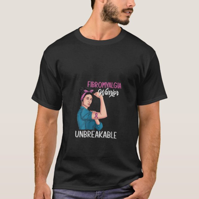 Fibromyalgia Womens Awareness Warrior Unbreakable T-Shirt (Front)