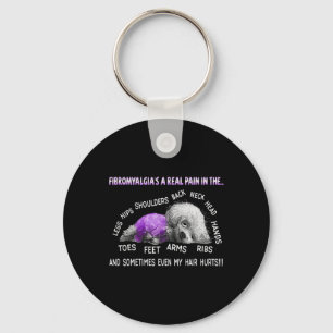 Fibromyalgia's A Real Pain Bichon Frise Dog 1  Key Ring