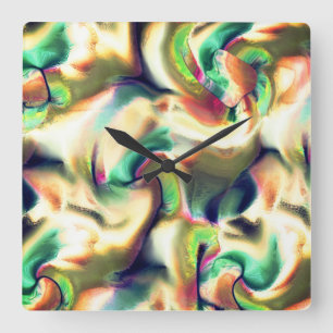 Fibrous spots of showy coloured, defective gradien square wall clock